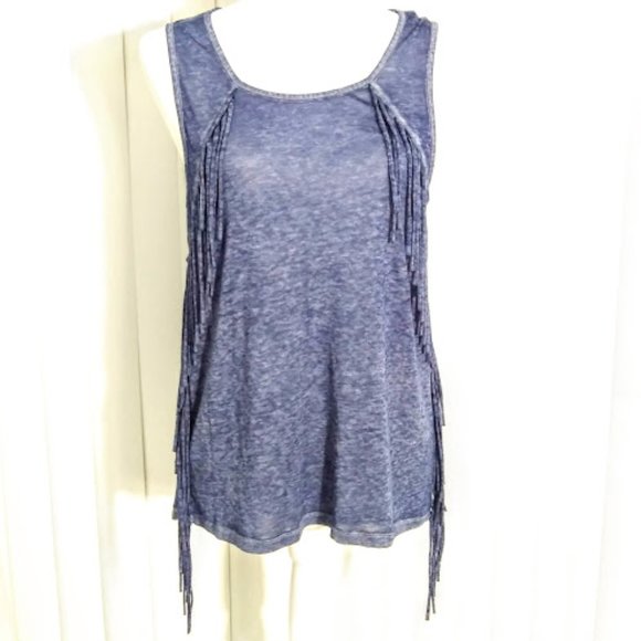 TANK TOP*WISHFUL PARK*FRINGED*BOHO STYLE*WOMEN SIZE L*LIGHT BLUE*NWOT* - Picture 3 of 7